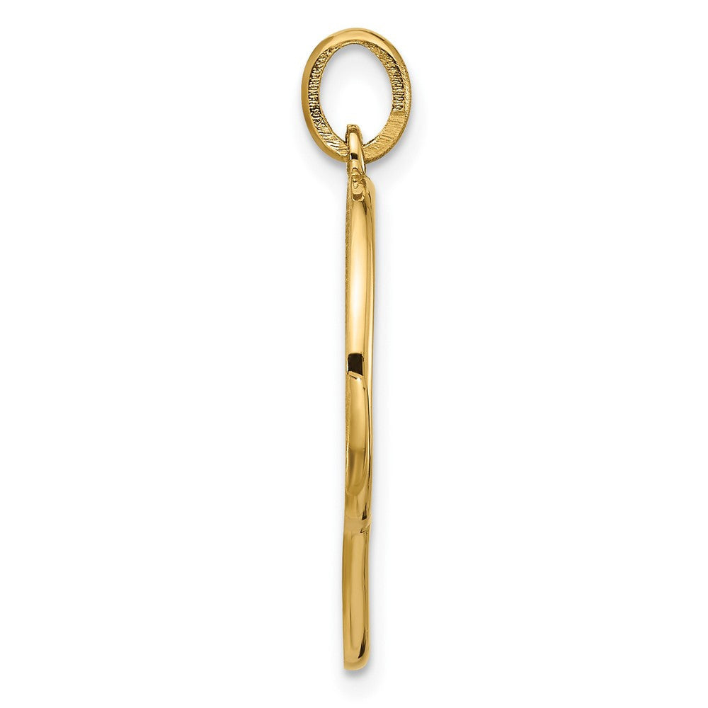 14k Yellow Gold Fancy Letter Q Initial Pendant