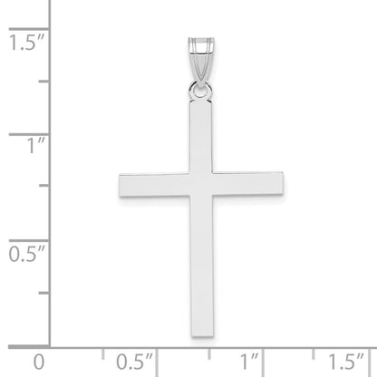 14k White Gold Engravable Cross Charm Pendant