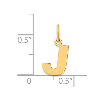 14k Yellow Gold Letter J Initial Pendant