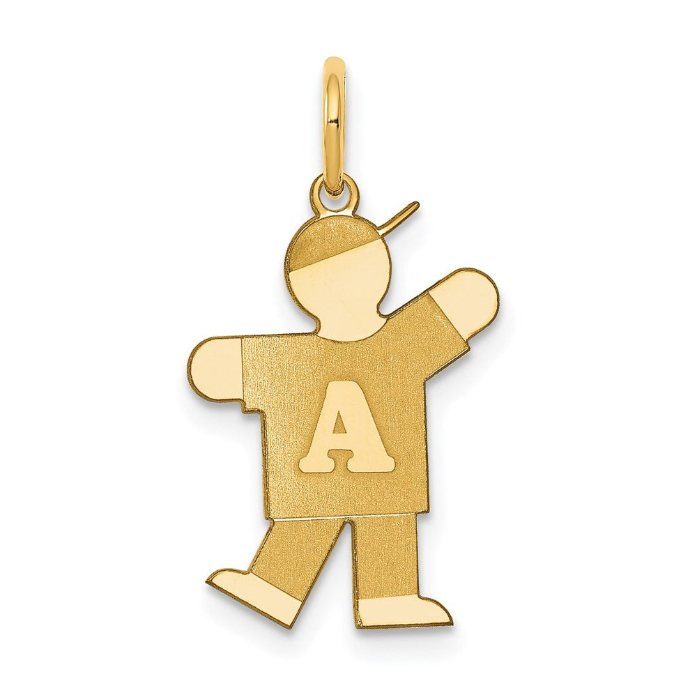 14k Yellow Gold Kid Charm Pendant