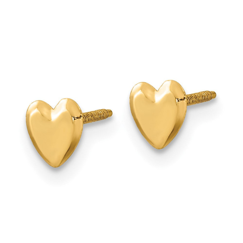 14k Yellow Gold Madi K Heart Stud Earrings