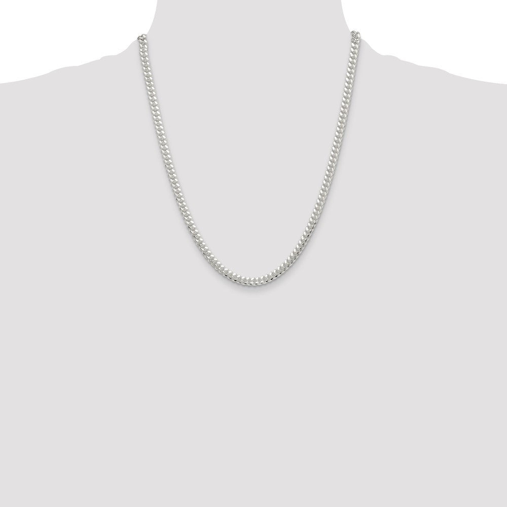 Sterling Silver Polished 5.7mm Domed Curb Chain Necklace 22"