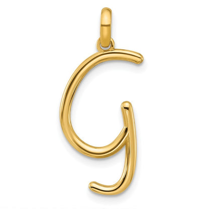 14k Yellow Gold Fancy Letter G Initial Pendant