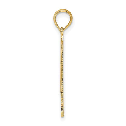 14k Yellow Gold #1 DAD Cut-out Vertical Charm Pendant