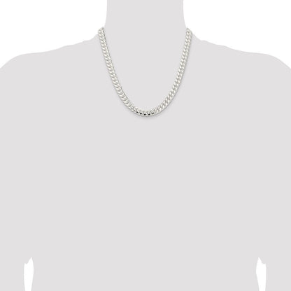 Sterling Silver 9mm Polished Domed Curb Chain Necklace 20"