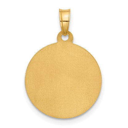 14k Yellow Gold with White Rhodium Hollow St. Joseph Medal