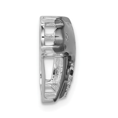 14k White Gold Black Rhodium Diamond Bears Chain Slide