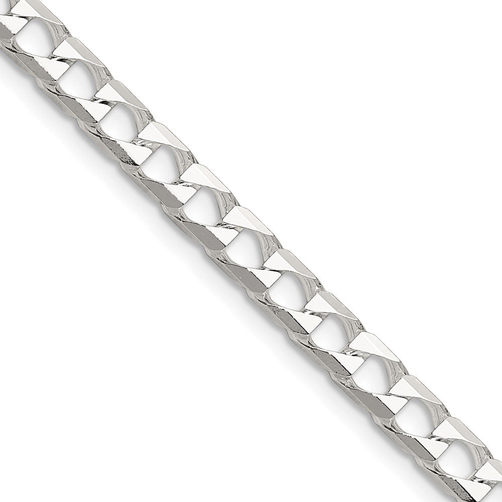 Sterling Silver 5mm Diamond-Cut Square Curb Chain Necklace 24"