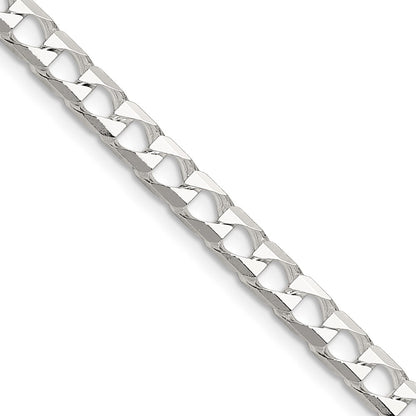 Sterling Silver 5mm Diamond-Cut Square Curb Chain Necklace 24"