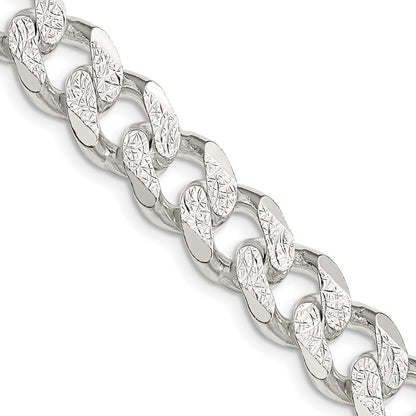 Sterling Silver 11.0mm Pav� Curb Chain Necklace 20"