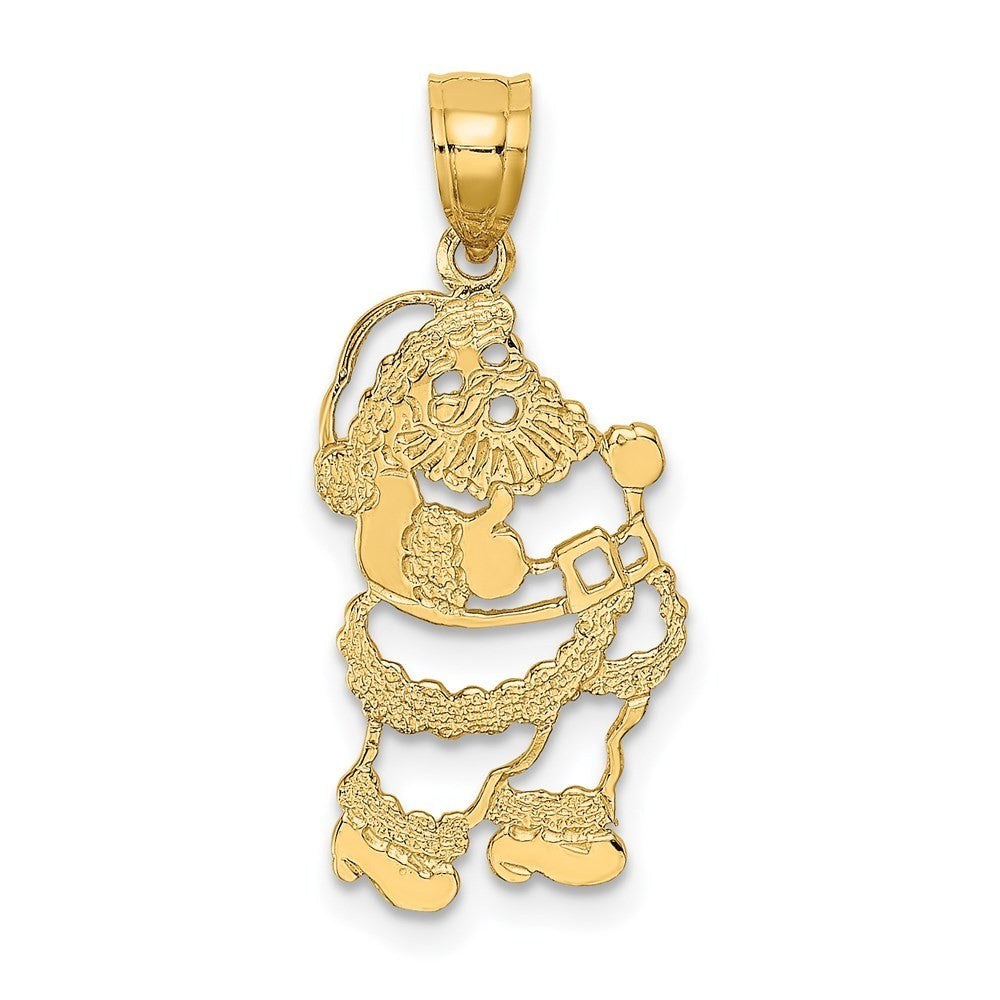 14k Yellow Gold Polished Santa Charm Pendant