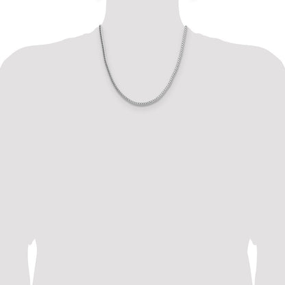 Sterling Silver 3.4mm Diamond-cut Round Franco Chain Necklace 20"