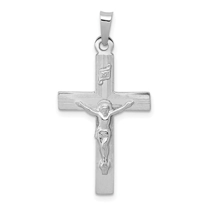 14k White Gold INRI Crucifix Charm Pendant