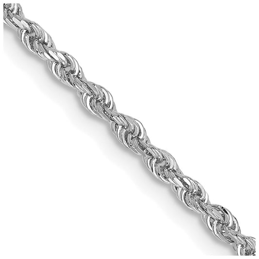 14K White Gold 2mm Diamond-cut Quadruple Rope Lobster Clasp Chain Necklace 16"