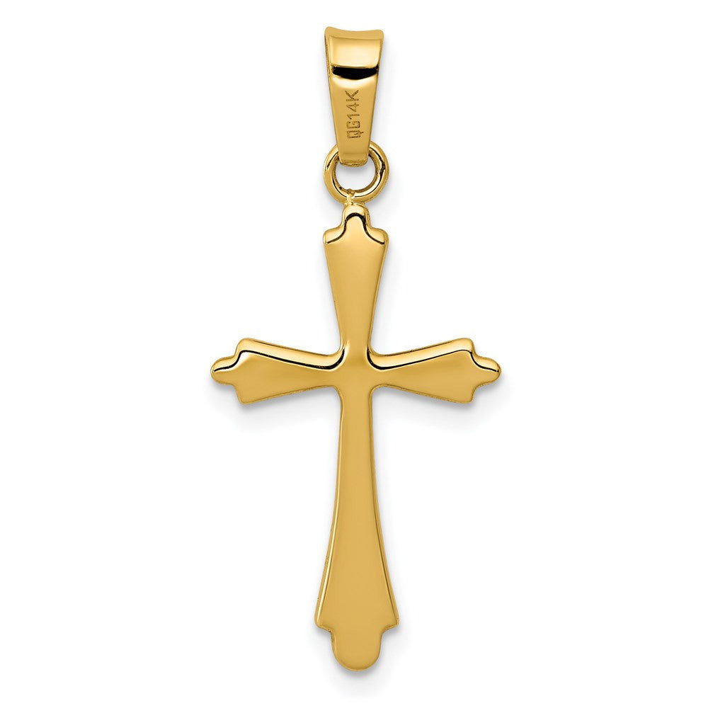 14k Yellow Gold Polished Cross Pendant