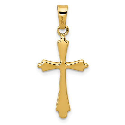 14k Yellow Gold Polished Cross Pendant