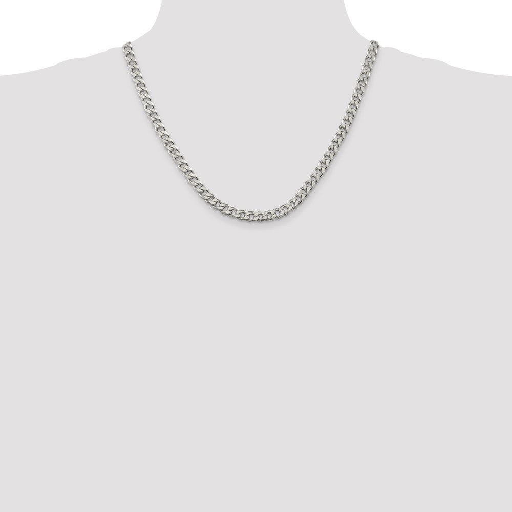 Sterling Silver 6.5mm Curb Chain Necklace 20"