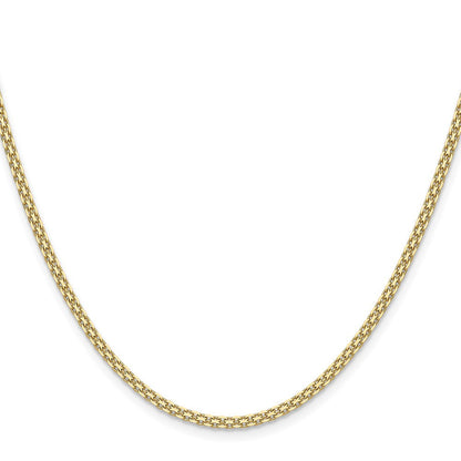 14k Yellow Gold 2.2mm Lightweight Flat Bismark Chain Necklace 16"