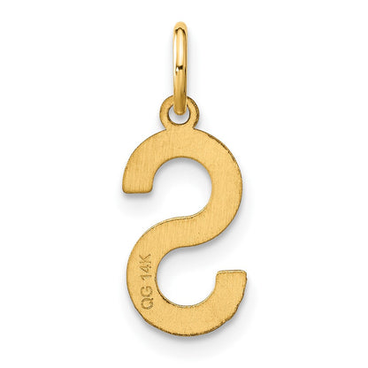 14k Yellow Gold Letter S Initial Pendant