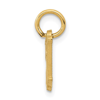 14k Yellow Gold Letter W Initial Charm Pendant