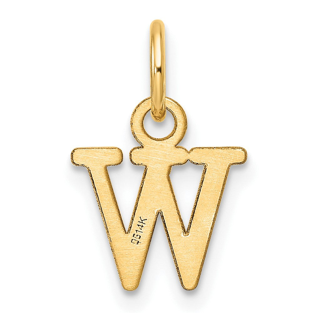 14k Yellow Gold Cutout Letter W Initial Pendant