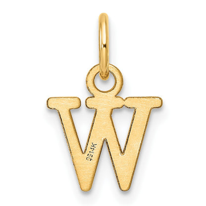 14k Yellow Gold Cutout Letter W Initial Pendant