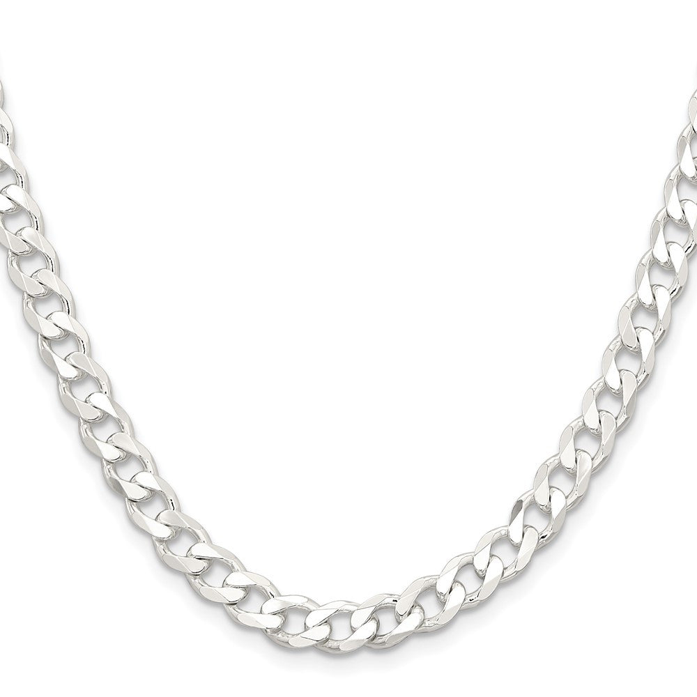 Sterling Silver 6.5mm Curb Chain Necklace 16"