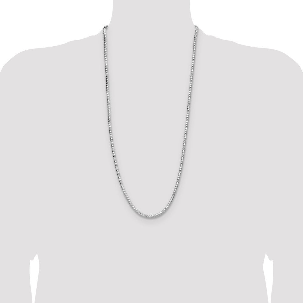 Sterling Silver 4.0mm Diamond-Cut Square Franco Chain Necklace 30"