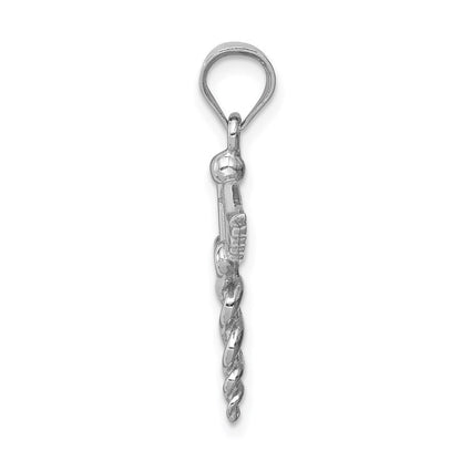 14k White Gold White Polished 3-D Medical Pendant