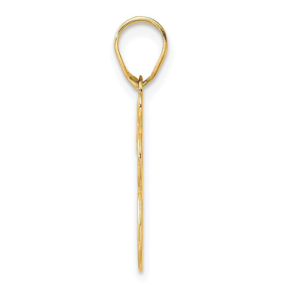 14k Yellow Gold Polished Etched Number 78 Pendant