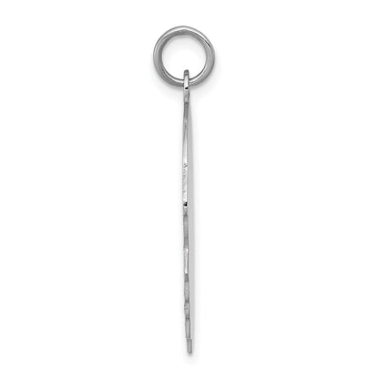 14k White Gold White Plain Large.018 Depth Facing Left Boy Charm Pendant