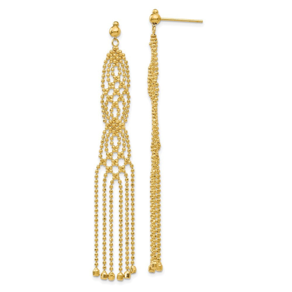 14k Yellow Gold Beaded Drop & Dangle Earrings