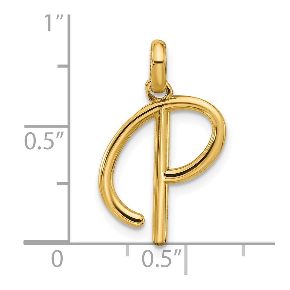 14k Yellow Gold Fancy Letter P