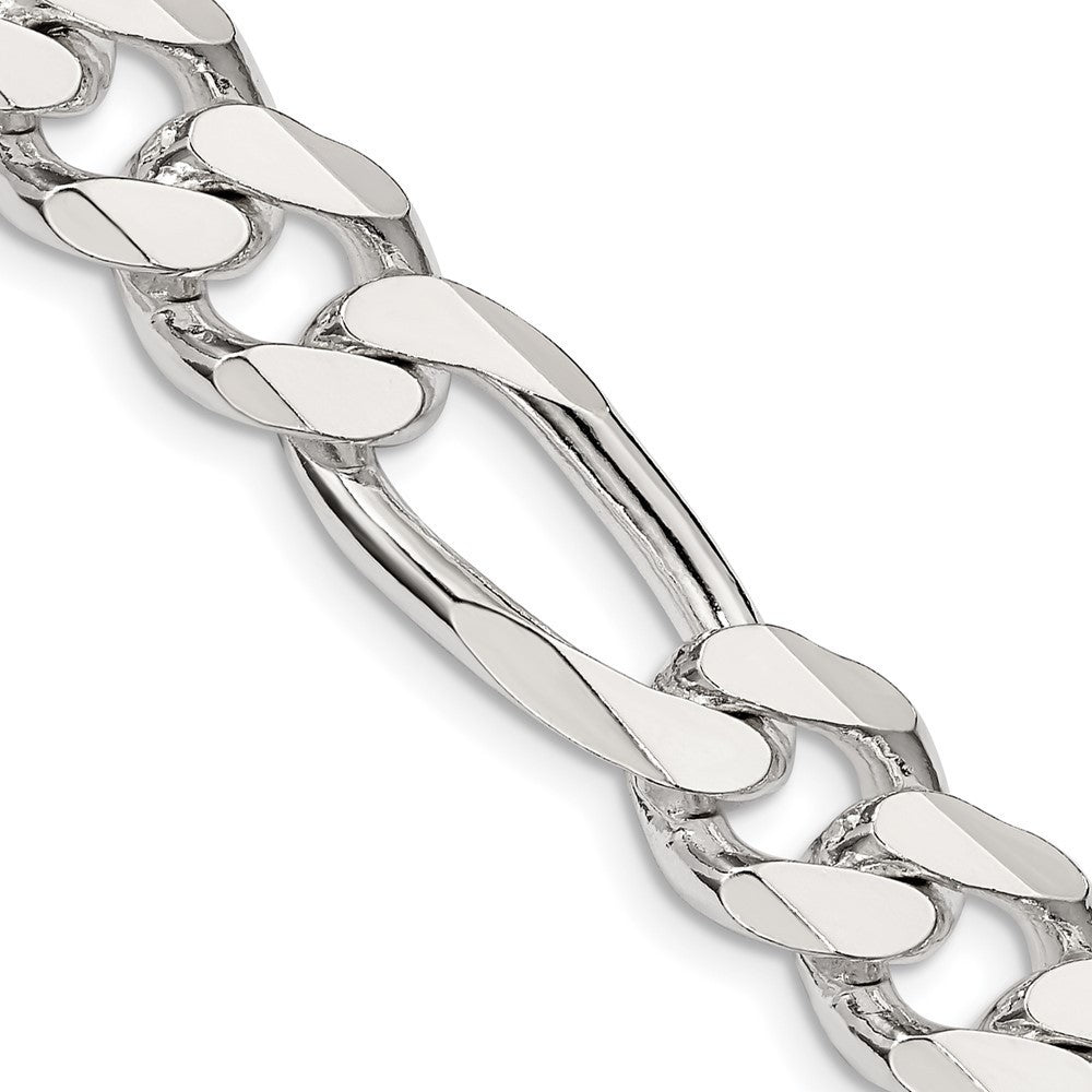 Sterling Silver 10.75mm Figaro Chain Necklace 20"