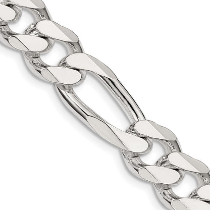 Sterling Silver 10.75mm Figaro Chain Necklace 20"