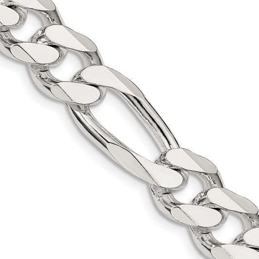 Sterling Silver 10.75mm Figaro Chain Necklace 20"