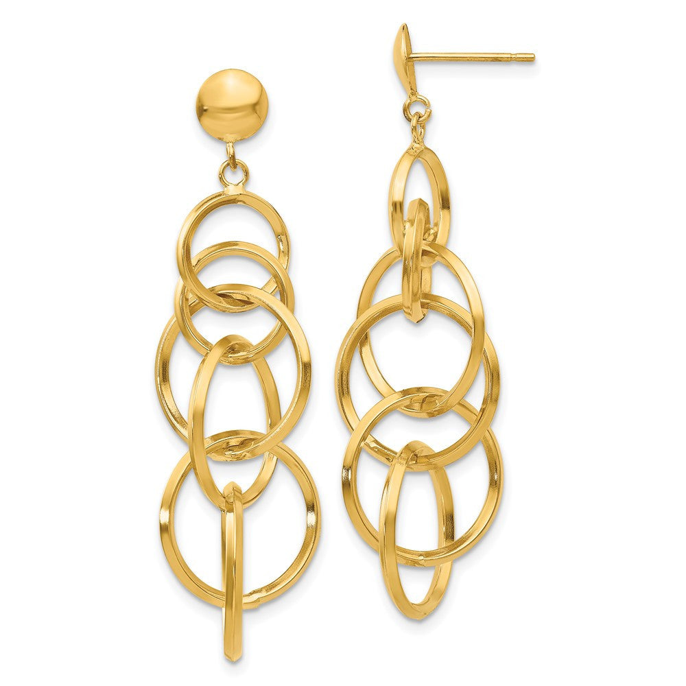 14k Yellow Gold Circle Drop Drop & Dangle Earrings