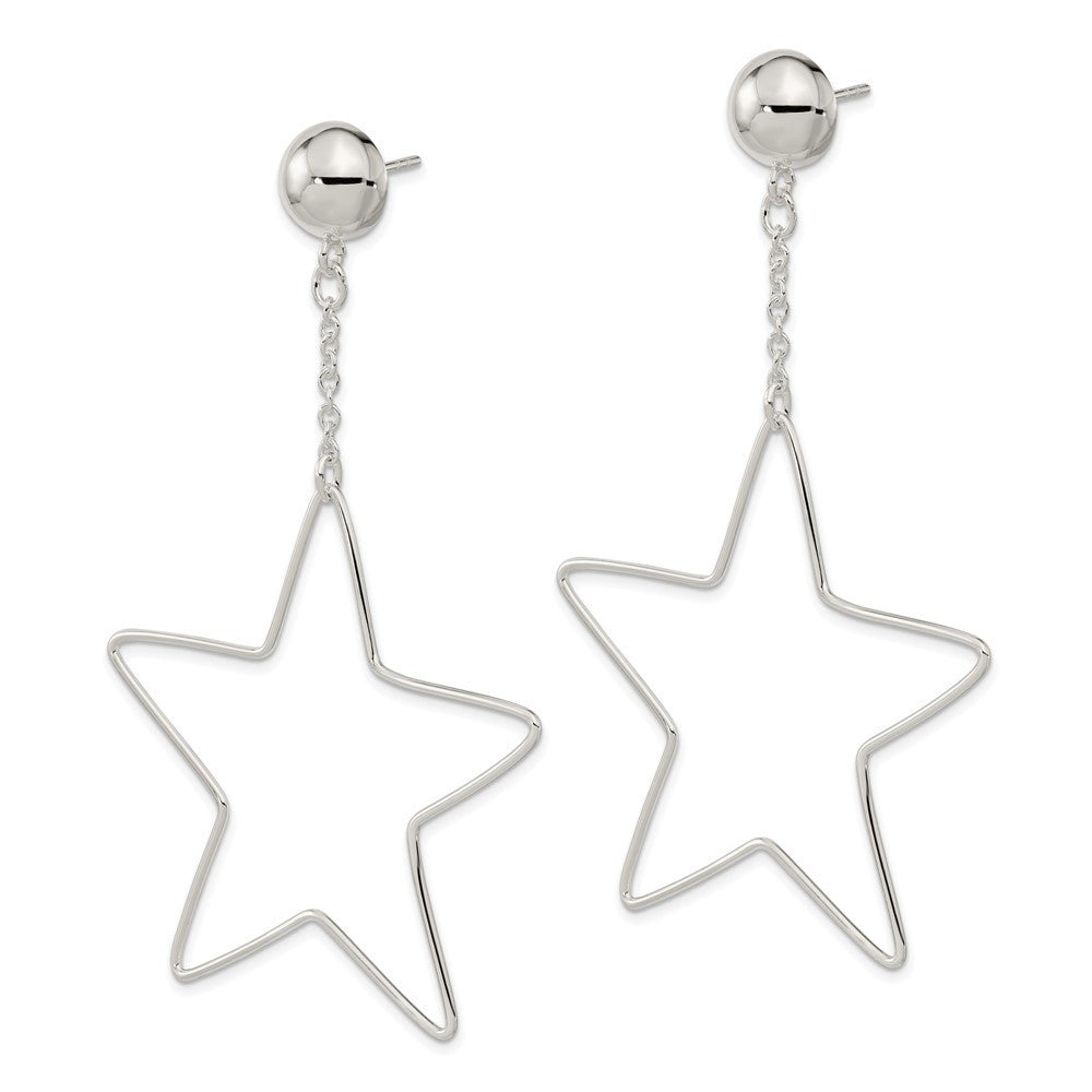Sterling Silver Star Dangle Earrings
