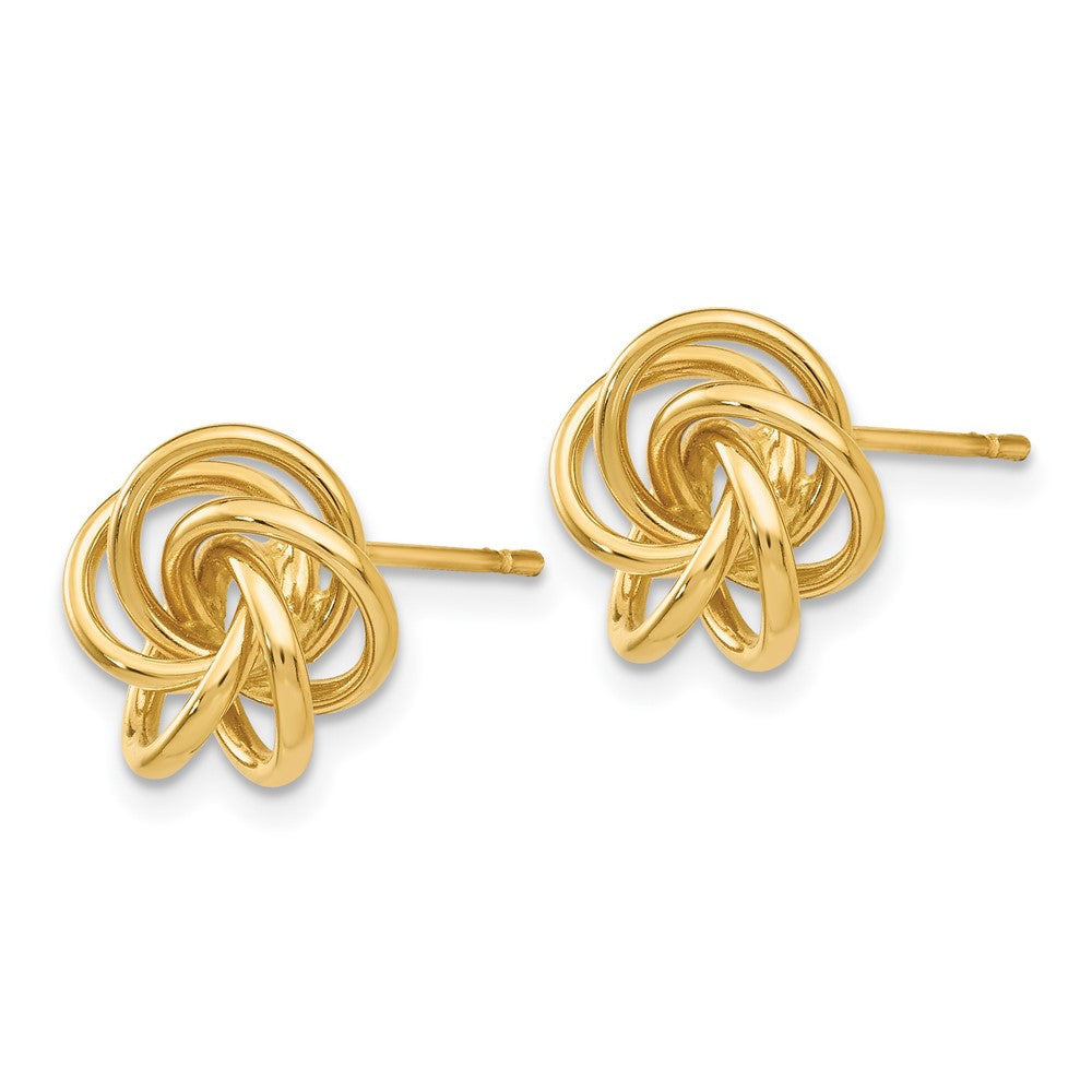 14k Yellow Gold Love Knot Stud Earrings