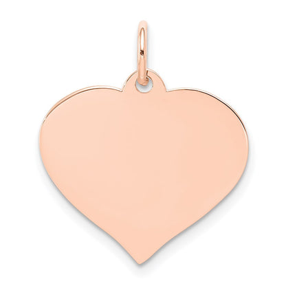 14k Rose Gold Heart Disc Charm Pendant