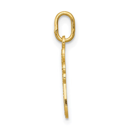 14k Yellow Gold Diamond-cut Polished Small Cross Pendant