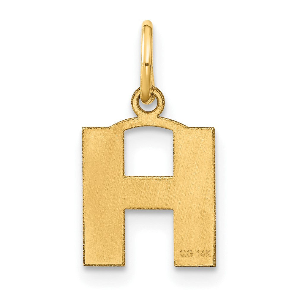 14k Yellow Gold Letter H Initial Pendant