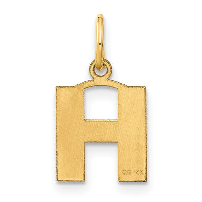 14k Yellow Gold Letter H Initial Pendant