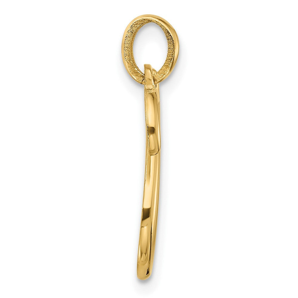 14k Yellow Gold Fancy Letter U Initial Pendant