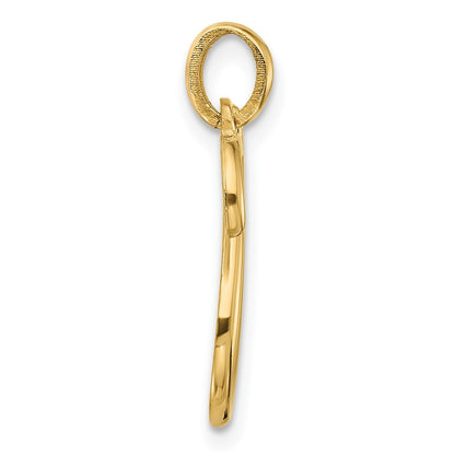 14k Yellow Gold Fancy Letter U Initial Pendant
