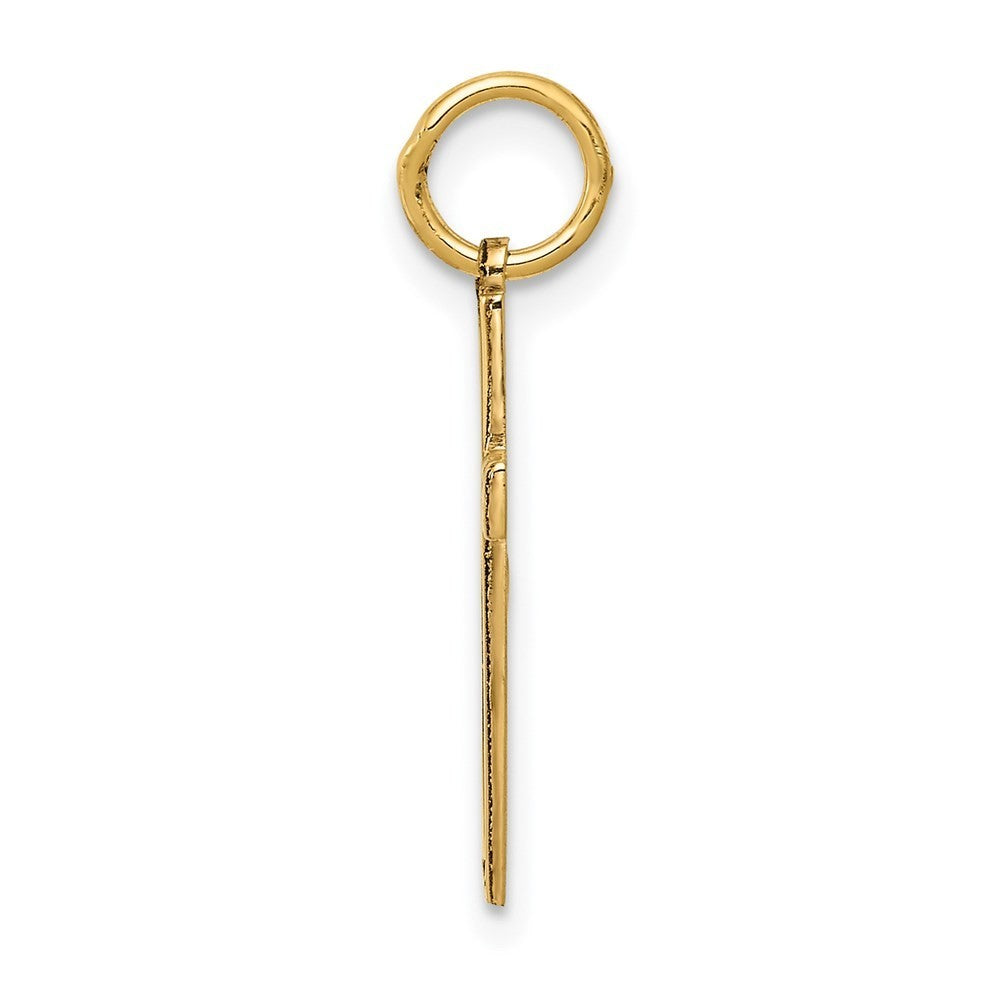 14k Yellow Gold Laser Designed Cross Charm Pendant