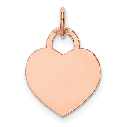 14k Rose Gold Medium Engraveable Heart Charm Pendant