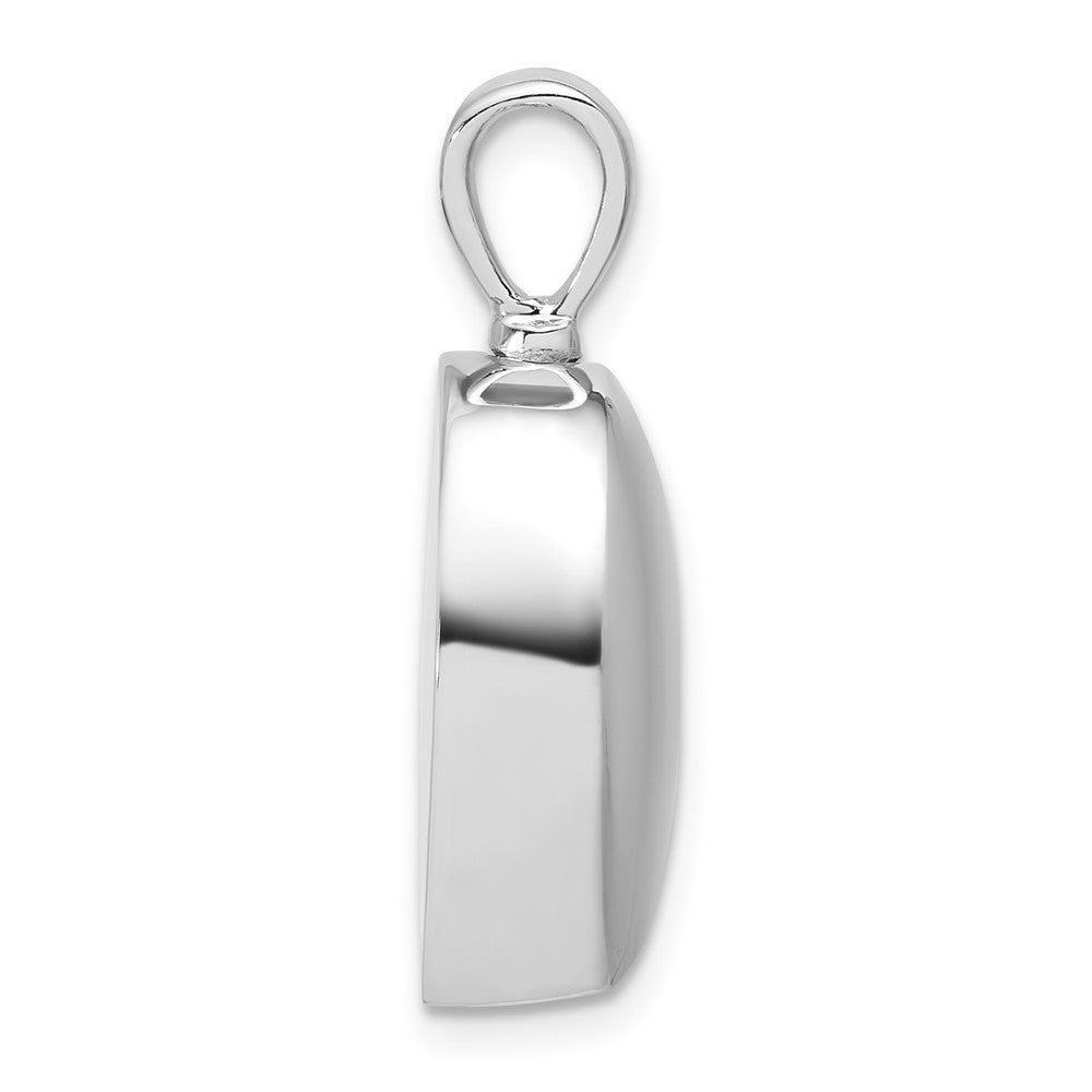 Sterling Silver Rhodium-plated Polished CZ Heart Ash Holder Pendant