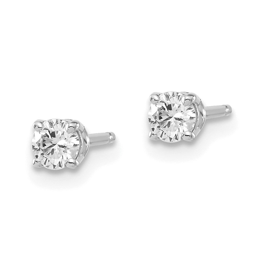 14K White .25ct I1 J-K Diamond Push-on Stud Earrings