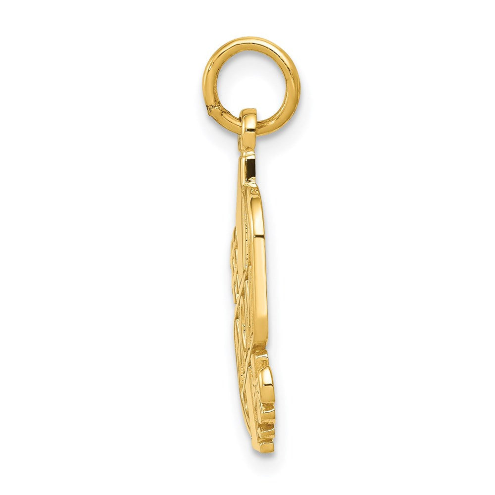 14k Yellow Gold #1 MOM Charm Pendant
